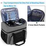 Bowling Bag for 2 Balls, Bowling Tote with Wooden Bowling Cups and Padded Divider for Double Ball and A Pair , Bag Only