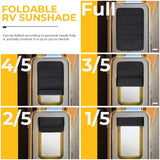 BougeRV RV Door Shade Cover, Foldable RV Sun Shade Windshield Blackout Shower Curtains Coverage RV Accessories Fits(25" X 16")