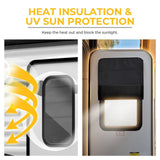 BougeRV RV Door Shade Cover, Foldable RV Sun Shade Windshield Blackout Shower Curtains Coverage RV Accessories Fits(25" X 16")