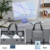 Travel Carrying Case for 24'' Desktop Computer, Protective Storage ，with Carry Handle for 24 inch Screen and Accessories (Grey)