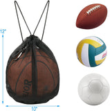 Single Ball Bag Mesh Carry Bag Sport Game Ball Storage Bag Drawstring Sackpack Sling Back Bag for Carrying Basketball Volleyball