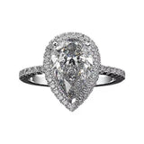 Ladies Classic Ring Fashion Elegant Drop Pear Shape Ring Engagement Wedding Ring Ideas Sparkling Drop Shaped Zircon Sizes 6