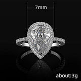 Ladies Classic Ring Fashion Elegant Drop Pear Shape Ring Engagement Wedding Ring Ideas Sparkling Drop Shaped Zircon Sizes 6