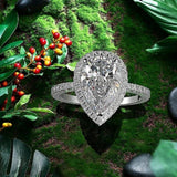 Ladies Classic Ring Fashion Elegant Drop Pear Shape Ring Engagement Wedding Ring Ideas Sparkling Drop Shaped Zircon Sizes 6