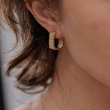 Gold Geometric Drop Dangle Earrings for Women  Plated Paperclip Hoop Earrings Sterling Silver Post Jewelry Gift In Australia - Darrahopens