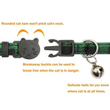 Lapel Cat Collar Breakaway with Bell, Plaid Turndown Collar Cat Collar for Kittens Adjustable 9-11in (2pcs Green&Light Blue) In Australia - Darrahopens
