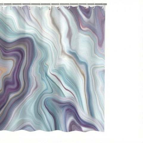 RosieLily Purple Shower Curtain,Blue Shower Curtains for Bathroom, Abstract Shower Curtain Set with 12 Hooks, 72Wx72H