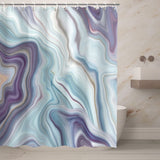 RosieLily Purple Shower Curtain,Blue Shower Curtains for Bathroom, Abstract Shower Curtain Set with 12 Hooks, 72Wx72H