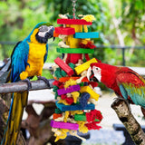 Extra Large Bird Parrot Toys for Macaws, African Grey, Amazon Parrots The colorful wooden blocks are fashionable and bright