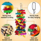 Extra Large Bird Parrot Toys for Macaws, African Grey, Amazon Parrots The colorful wooden blocks are fashionable and bright
