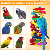 Extra Large Bird Parrot Toys for Macaws, African Grey, Amazon Parrots The colorful wooden blocks are fashionable and bright