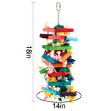 Extra Large Bird Parrot Toys for Macaws, African Grey, Amazon Parrots The colorful wooden blocks are fashionable and bright