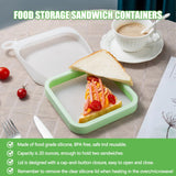 3 Pcs Sandwich Containers, Silicone Sandwich Storage for Lunch Boxes, BPA Free, Leakproof, Reusable Sandwich Holder for Fruit