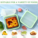 3 Pcs Sandwich Containers, Silicone Sandwich Storage for Lunch Boxes, BPA Free, Leakproof, Reusable Sandwich Holder for Fruit