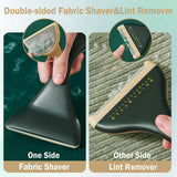 Double-Headed Lint Remover and Fabric Shaver for Clothing, Plush Furniture, Blankets, and Sofas (Green)