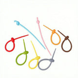 16 PCS Silicone Twist Ties,Color Silicone Cable Tie,Reusable Rubber Cable Tie,Multi-Purpose Elastic Wire Tie,Wire Organizer