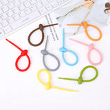 16 PCS Silicone Twist Ties,Color Silicone Cable Tie,Reusable Rubber Cable Tie,Multi-Purpose Elastic Wire Tie,Wire Organizer