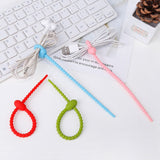 16 PCS Silicone Twist Ties,Color Silicone Cable Tie,Reusable Rubber Cable Tie,Multi-Purpose Elastic Wire Tie,Wire Organizer