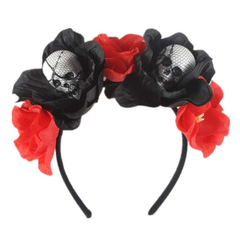 Halloween Rose Skull Headband Flower Crown Hair Bands Wreath Garland Floral Headpiece Women Leaf Hairband Hair Hoops Party In Australia - Darrahopens