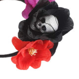 Halloween Rose Skull Headband Flower Crown Hair Bands Wreath Garland Floral Headpiece Women Leaf Hairband Hair Hoops Party