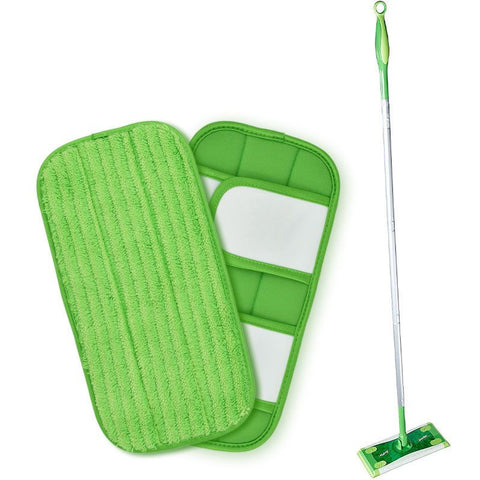 2 Pack Rounded Corners Mop Pads Compatible with Wet Jet Mops,Mop Pads for Wet & Dry Use Mop Pad Refills
