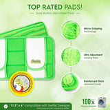 2 Pack Rounded Corners Mop Pads Compatible with Wet Jet Mops,Mop Pads for Wet & Dry Use Mop Pad Refills