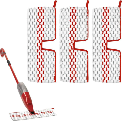Microfiber Spray Mop Pads Compatible with Reusable Spray Mop Refills for Dust Mop,Dual-Action Washable Flip Mop Pads 3 Packs