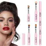 3 Pcs Makeup Brushes Retractable Travel Portable Eyeshadow Sponge Eyeshadow Eyebrow Brush Combination Design