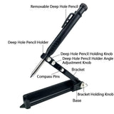 Multi-function Scribing Tool- Construction Pencil- Aluminum Alloy Scribe Tool with Deep Hole Pencil,DIY Woodworking Scribe Gauge