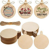 Pack of 50 Wooden Crafts to Paint Christmas Tree Hanging Ornaments Unfinished Wood Cutouts Christmas Decoration DIY Crafts