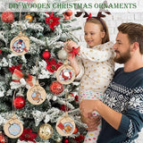 Pack of 50 Wooden Crafts to Paint Christmas Tree Hanging Ornaments Unfinished Wood Cutouts Christmas Decoration DIY Crafts