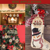 Pack of 50 Wooden Crafts to Paint Christmas Tree Hanging Ornaments Unfinished Wood Cutouts Christmas Decoration DIY Crafts