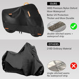 Heavy Duty Small Motorcycle Cover, All Season Durable Waterproof Outdoor Protection Scooter Cover with Lock-Holes Storage