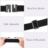 Women Invisible Belt, Comfortable Adjustable Stretch No Show Belt with Flat Buckle Elastic buckle waistband
