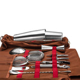 Bar Bartender Carrying Bag Creative Bartender Canvas Toolkit Pack Tools Cocktail Shaker Set Storage Bag Only Brown