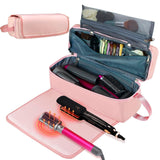 Hair Tools Travel Bag with Heat Resistant Pad, Double-Layer Travel Carrying Case for Straightener, Curling Iron, Hair Dryer