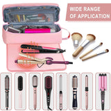 Hair Tools Travel Bag with Heat Resistant Pad, Double-Layer Travel Carrying Case for Straightener, Curling Iron, Hair Dryer