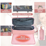 Hair Tools Travel Bag with Heat Resistant Pad, Double-Layer Travel Carrying Case for Straightener, Curling Iron, Hair Dryer