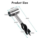 Gear for Survival Settlers Hand Auger Wrench with Wood Drill Peg and Manual Hole Maker Multitool with leather Case Camping brown