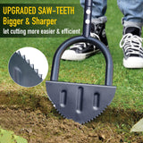 Saw-Tooth Edger Lawn Tool, Half Moon Lawn Edger with T-Grip, Sidewalk Grass Long Handled Step Edger, 38-Inch