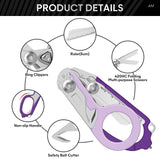 Emergency Shears with Strap Cutter and Glass Breaker Stainless Steel Foldable Scissors Pliers, Outdoor Camping Rescue