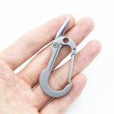 Small Titanium Carabiner with Folding Knife,Multitool Keychain Clip Box Cutter, Perfect for Everyday Carry, Outdoor,Office