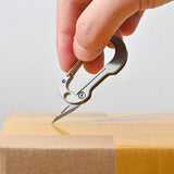 Small Titanium Carabiner with Folding Knife,Multitool Keychain Clip Box Cutter, Perfect for Everyday Carry, Outdoor,Office