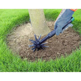 Rotary Cultivator Tool, Hand Held Garden Cultivator with Detachable Tines for Reseeding Grass Or Soil Mixing (Without Pole)