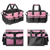 Cleaning Caddy,Large Cleaning Bags for Housekeepers,Cleaning Supplies Organizer with Handle Widely used,Pink