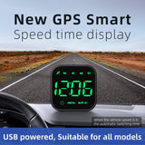 Digital GPS Speedometer, Car Universal HUD Head Up Display with Speed MPH, Compass Driving Direction, Fatigue Driving Reminder