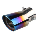 Stainless Steel Car Exhaust Tip, Universal Car Exhaust Pipe Modification Tail Throat Tail Pipe, Steel Exhaust Tips Chrome-Plated