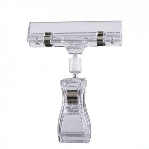 Plastic Merchandise Sign Clip Rotatable Pop Clip-on Holder Stand Price Display Holders Tag Clip Pack of 16 Clear