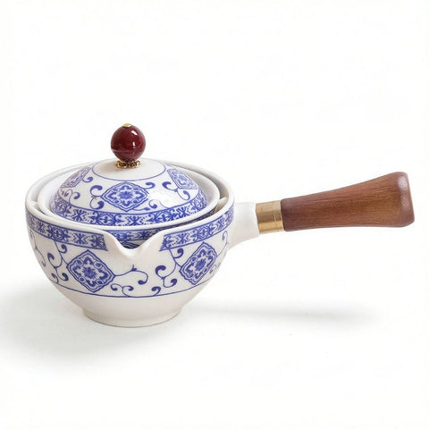 Chinese Ceramic Teapot, 360° Teapot Ceramic Single Pot, Chinese Household Filter Tea Maker Black Pottery Kung Fu Tea Set Creative