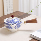Chinese Ceramic Teapot, 360° Teapot Ceramic Single Pot, Chinese Household Filter Tea Maker Black Pottery Kung Fu Tea Set Creative